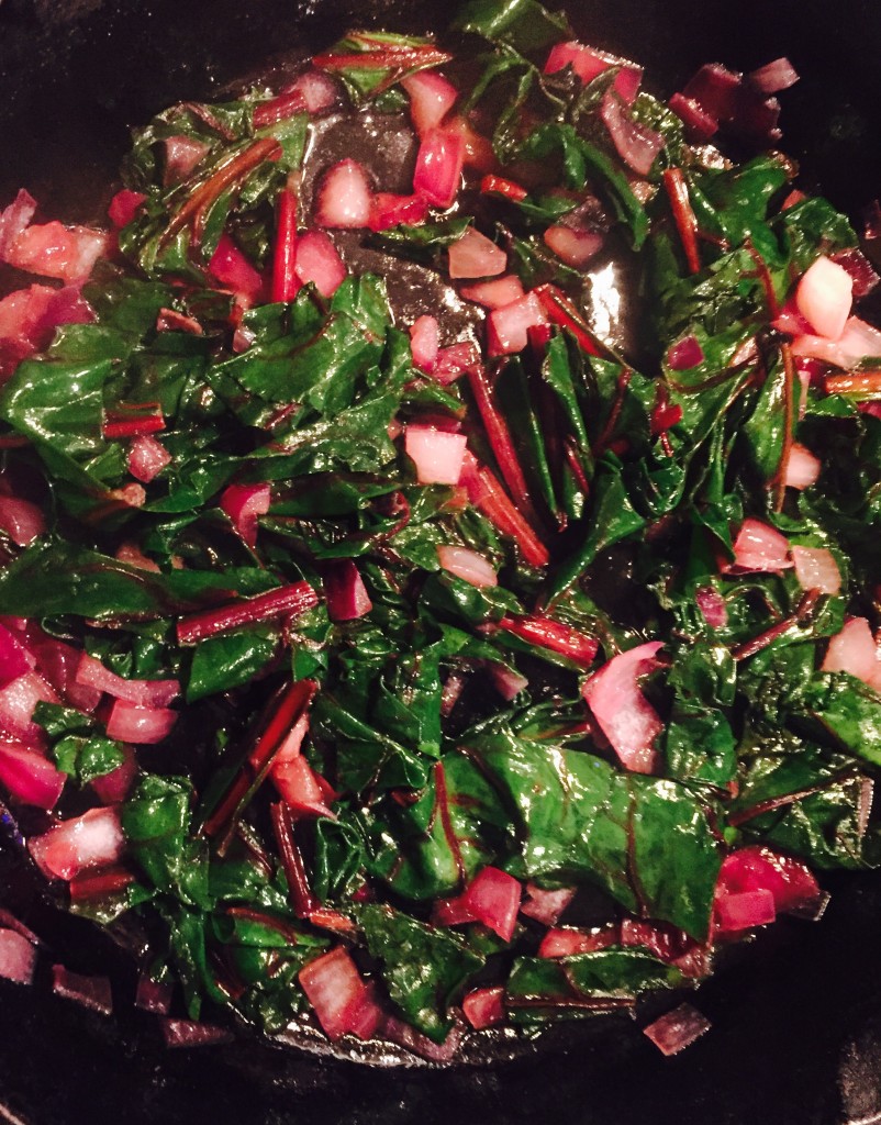 My first attempt preparing beet greens, simple and yummy