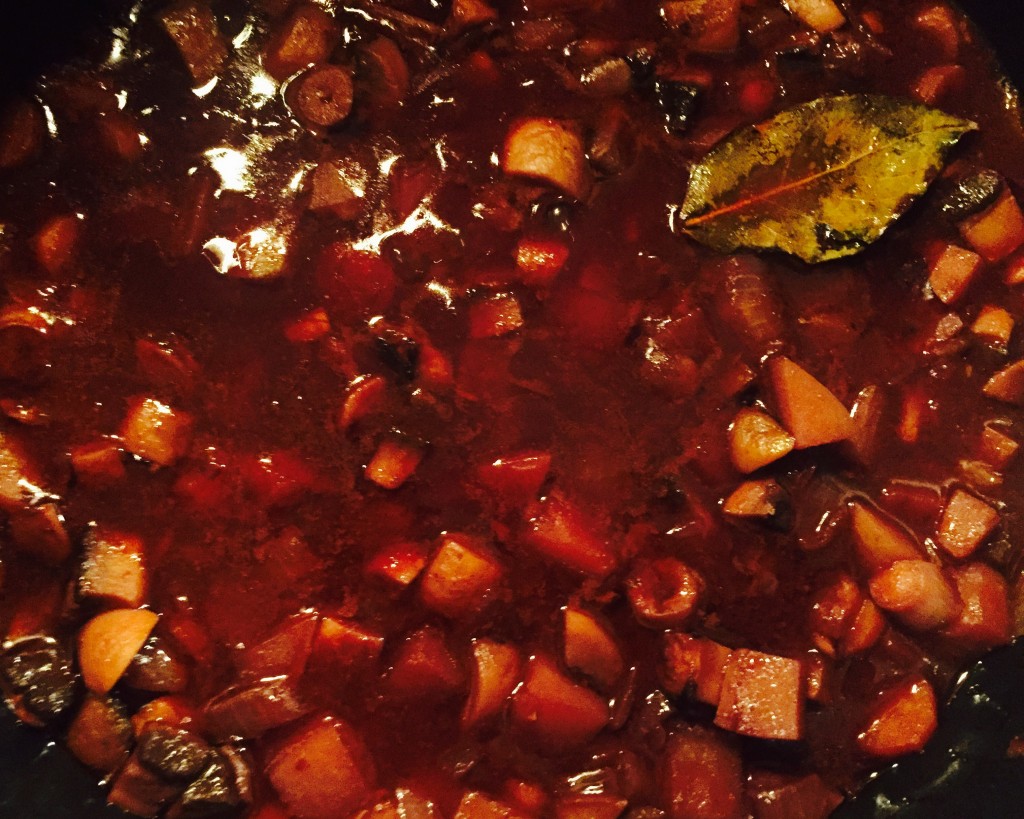 The surprisingly outstanding counterpart to my braised beef stew, a scrumptious batch of braised mushroom stew in red wine