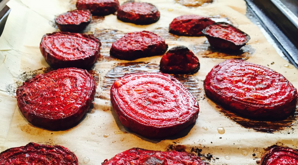 Rich red roasted beets ready to be served