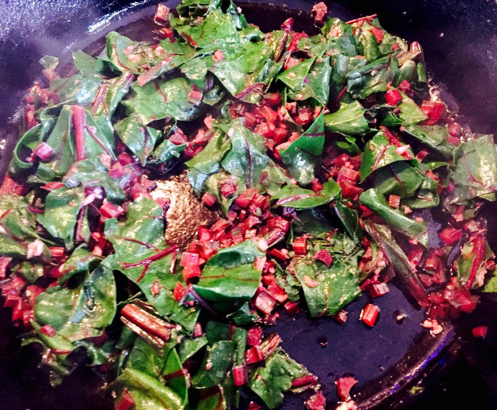 Sautéed beet greens, the bonus side dish for beet lovers