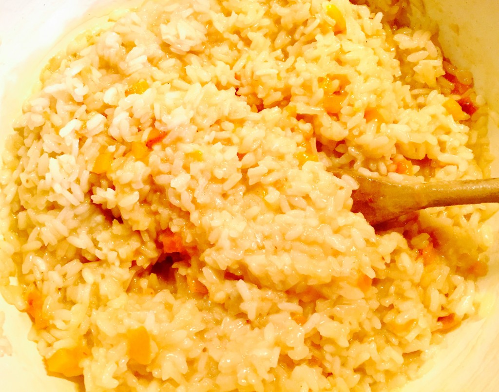 Savoury-sweet & creamy roasted orange pepper risotto