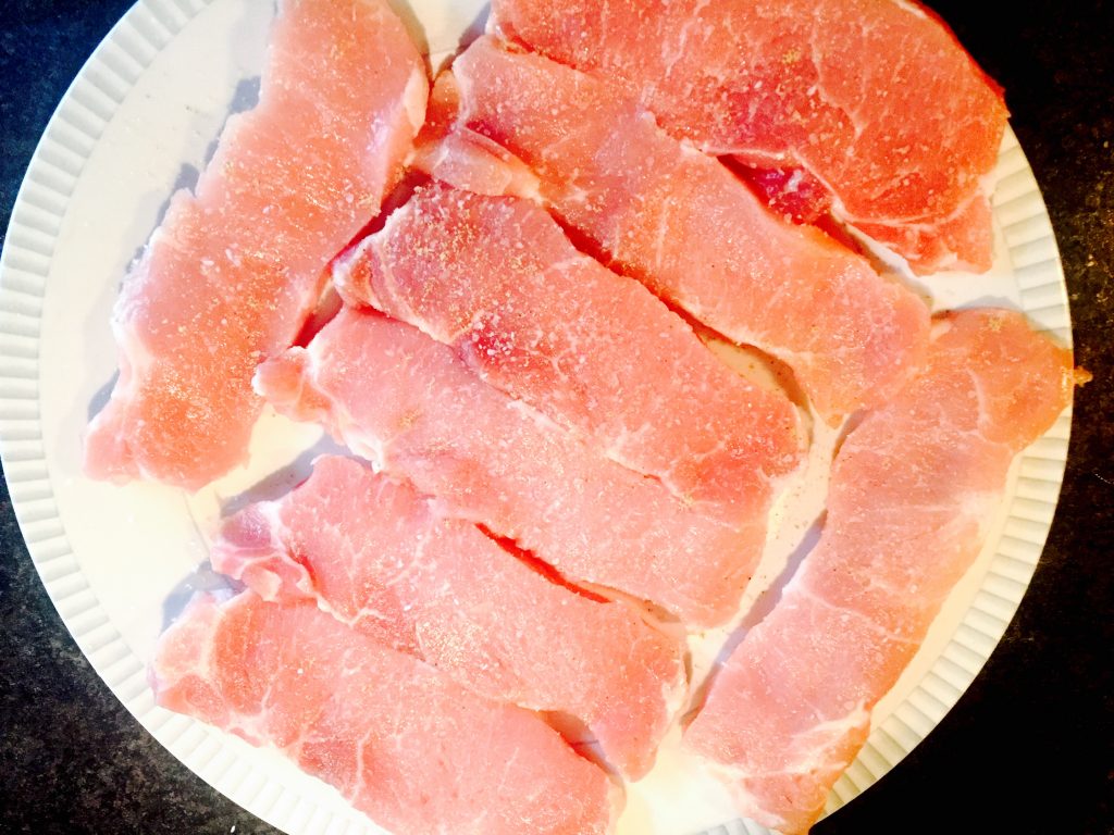  Seasoned Canadian boneless pork loin ready to be braised 