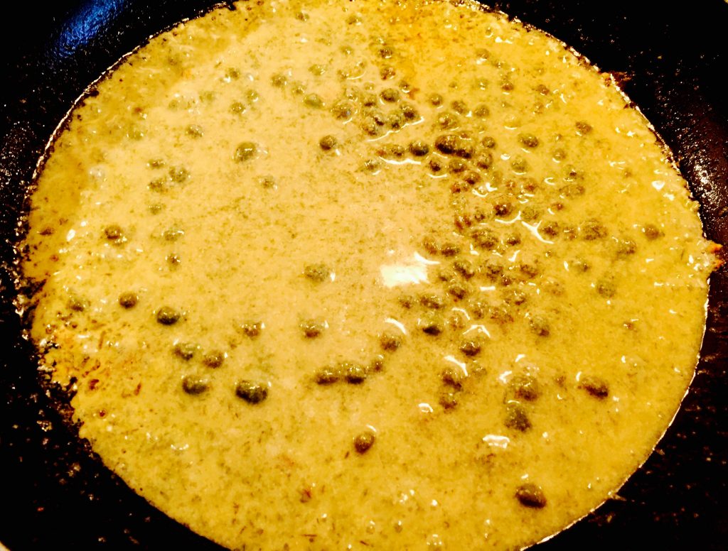 A rich and tangy Dijon cream sauce with dill and capers, used here to deglaze the skillet resulting in an irresistable topping for the stekt fisk