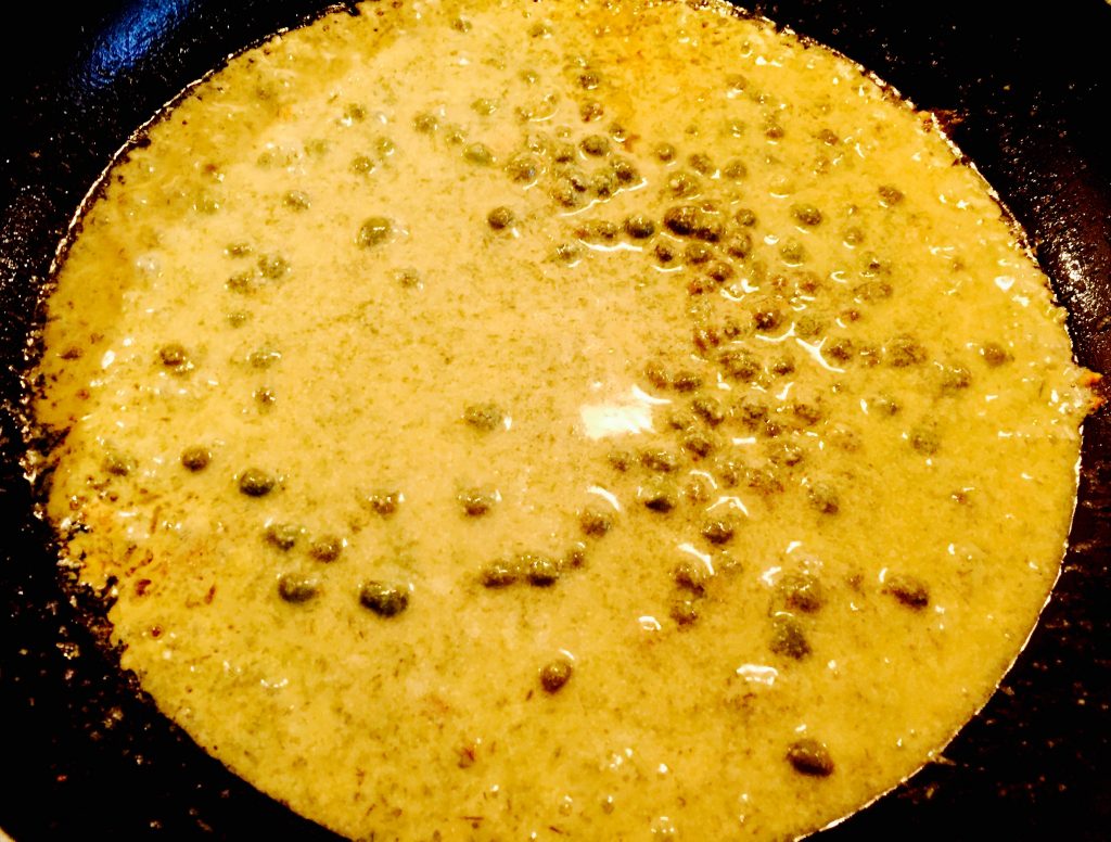 A rich and tangy Dijon cream sauce with dill and capers, used here to deglaze the skillet resulting in an irresistable topping for the stekt fisk