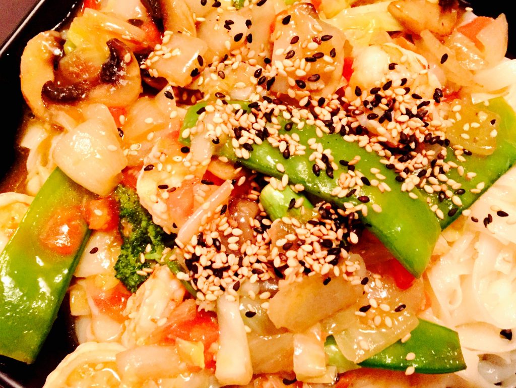 Colourful sesame seeds, an optional added touch