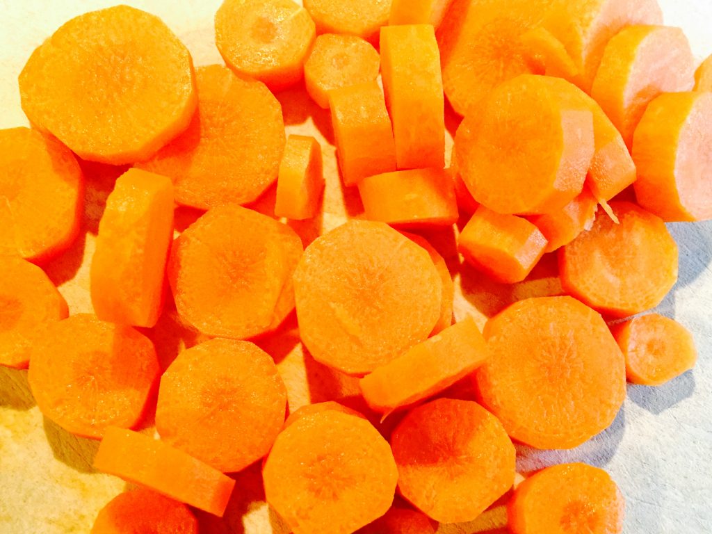 Crisp fresh carrots, peeled & sliced nice and thick