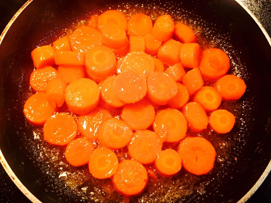 One of my favourite side dishes, and proudly Canadian of course, maple-glazed carrots ... yum!