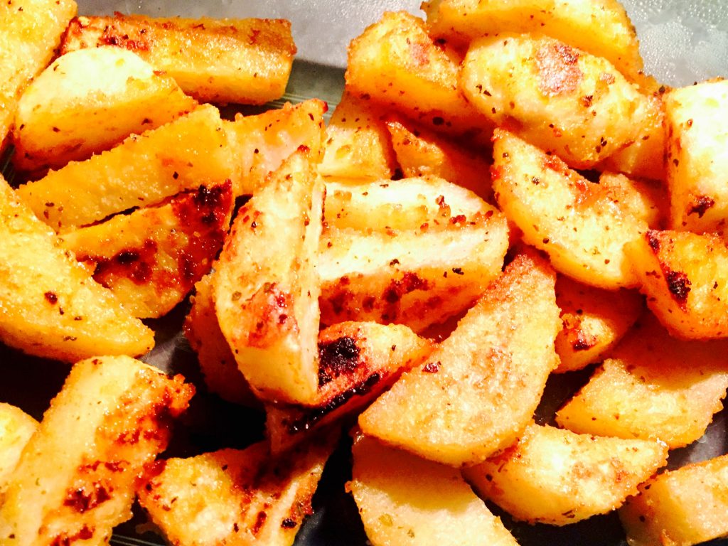 Our latest batch of gluten free home fries, cut into large chunks ... just because