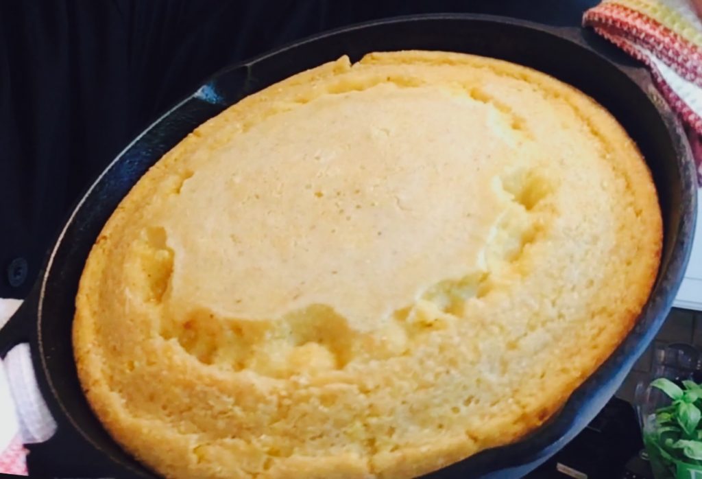 Piping hot savoury southern skillet corn bread