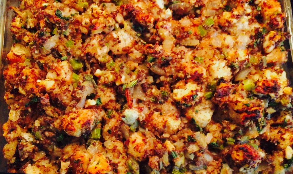 Deliciously savoury pear & walnut stuffing, this addictive dish also happens to be vegetarian and gluten free!