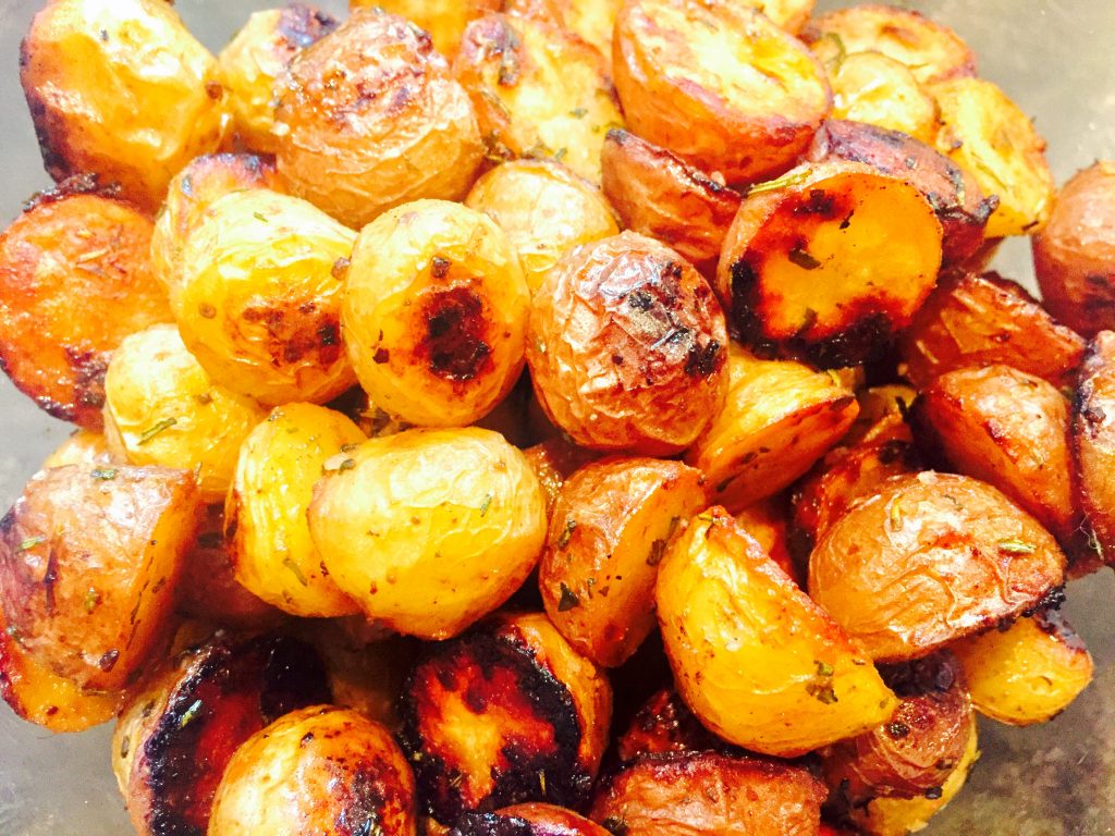 These roasted herbed new potatoes are very addictive ... rarely do we have left-overs of these