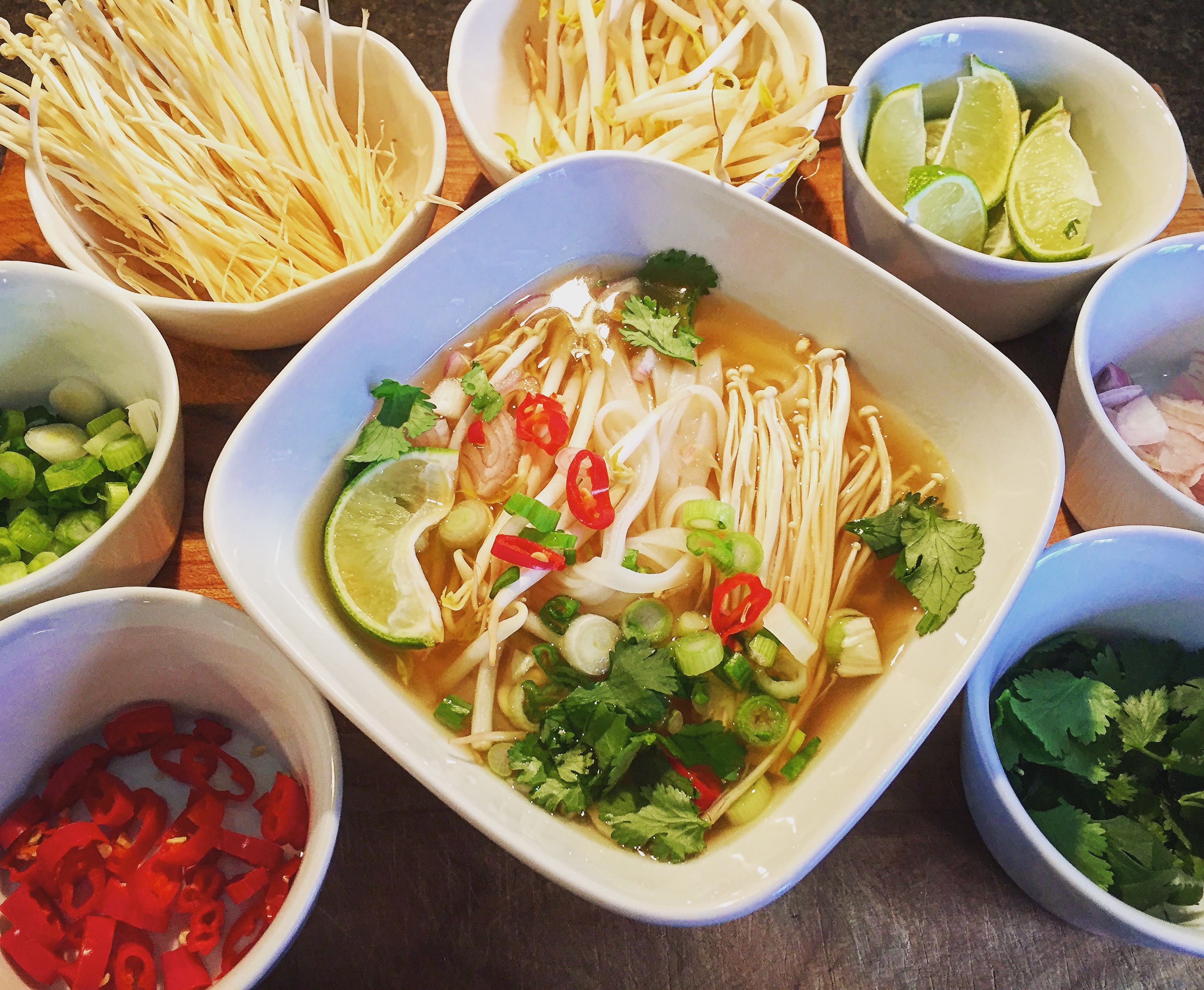 Seductively complex vegetarian pho chay with a host of fresh ingredients to choose from